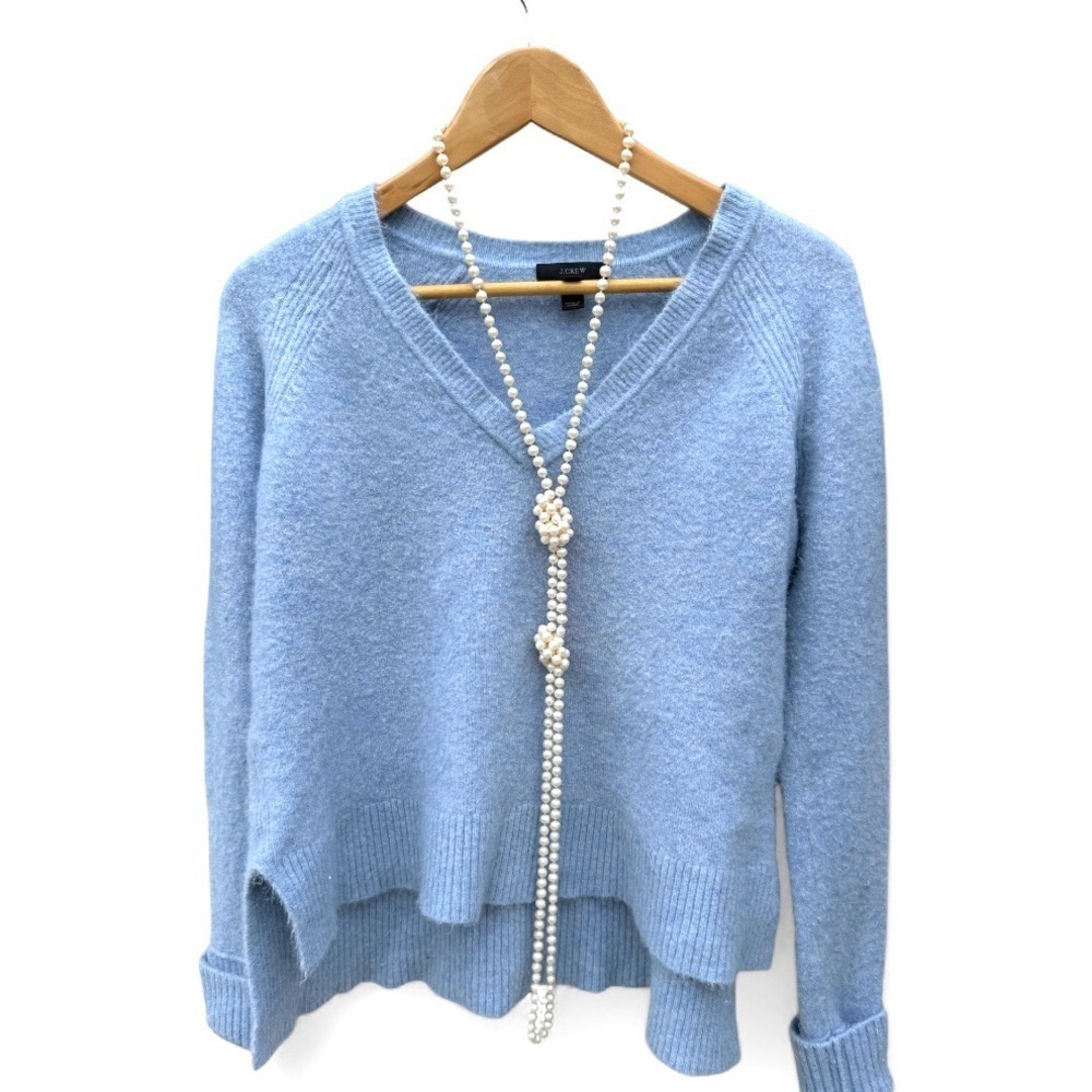 J. Crew Light Blue V-Neck Sweater
